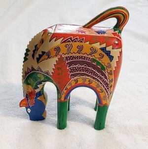 Vintage 1989 Hand Painted Wood Horse With Hidden Compartment By C. Steinberg